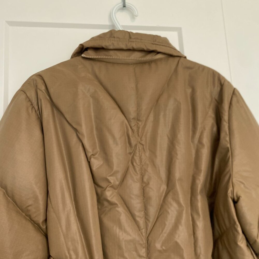 Tan Puffer Long Down‎ Jacket Insulated Coat Women's Plus SIze 18 - Picture 5 of 9
